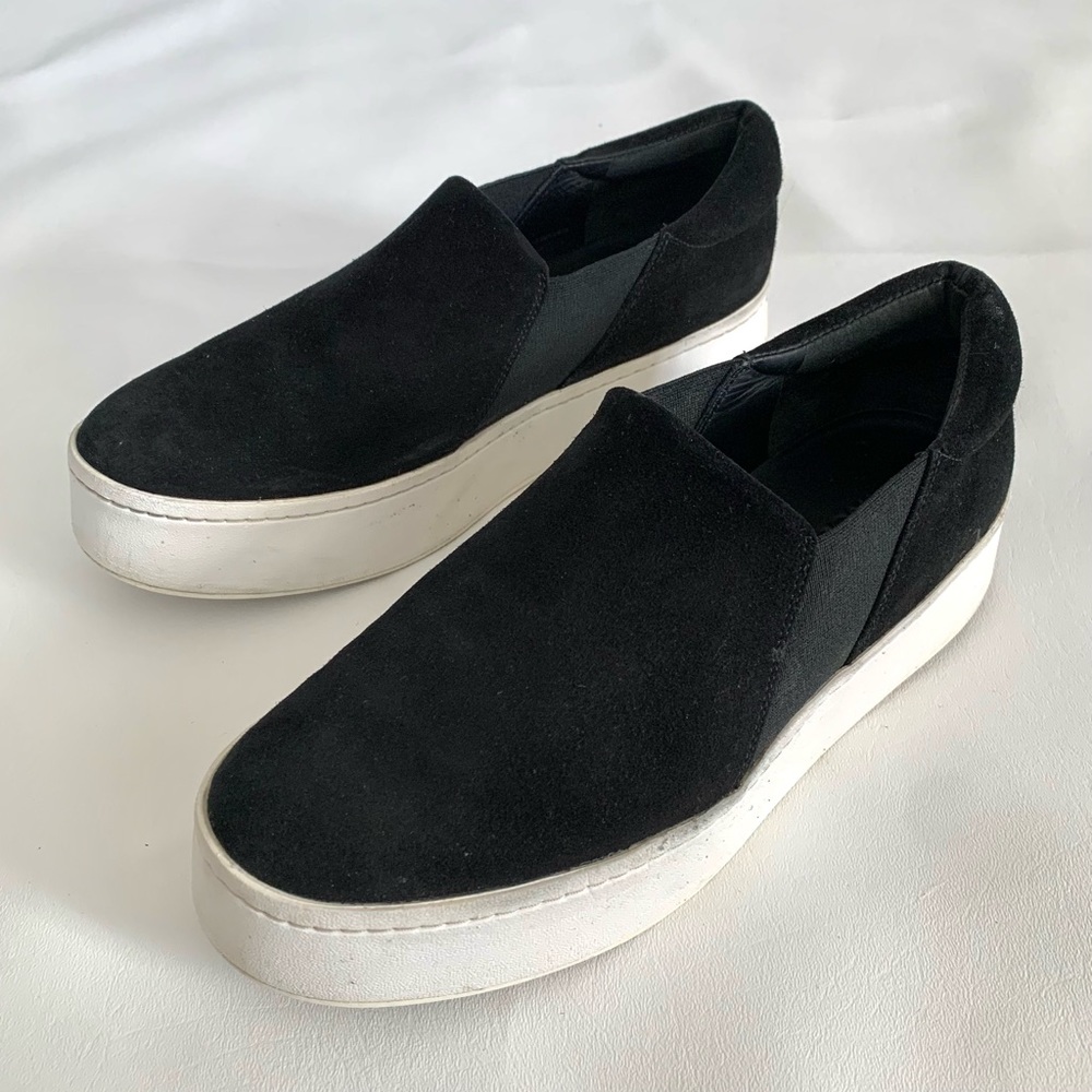 Vince Black Suede Platform Slip On Warren Sneake